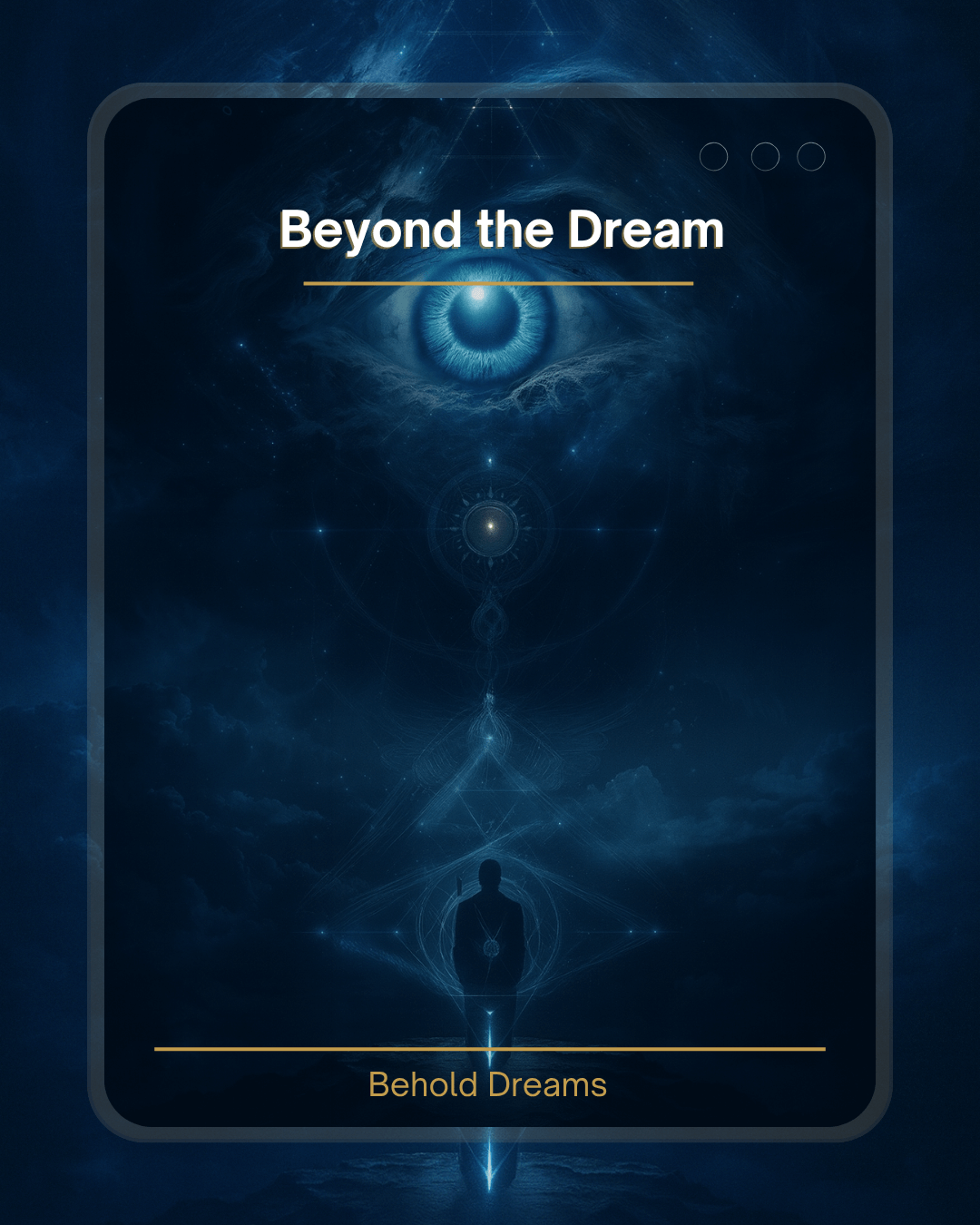 Service by Behold Dreams for a 1 on 1 service with Dobri Ase for a deep dream analysis and interpretation . The cover of the service is an eye in the sky looking down to a person.