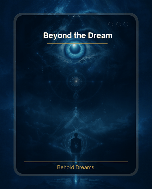 Service by Behold Dreams for a 1 on 1 service with Dobri Ase for a deep dream analysis and interpretation . The cover of the service is an eye in the sky looking down to a person.